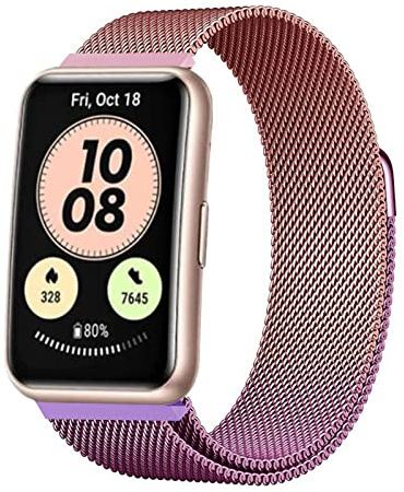Metall Armband Kompatibel mit Huawei Watch Fit Armband Edelstahl Ersatz Bunt Mesh mit Magnetische Für Herren Damen Uhrenarmband Für Huawei Watch Fit Elegant & Watch Fit New