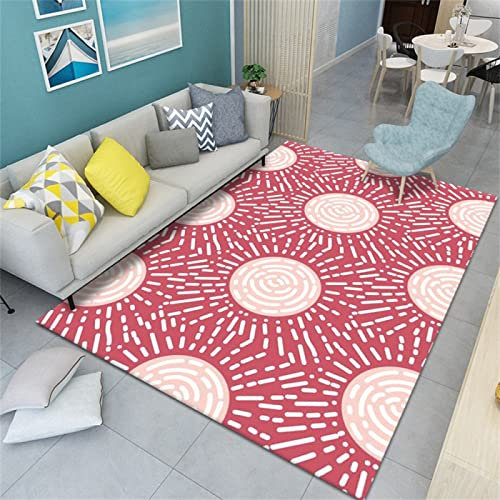 DJHWWD Teppich Jugendzimmer Jungen rot fleckerlteppich Outdoor couchtisch Schlafzimmer Wohnzimmer Geometrisch Weich 50x80cm Balkon Büro
