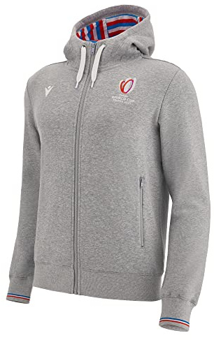 Macron RWC 2023 Rugby World Cup Fully Zip Hoody (Grey)
