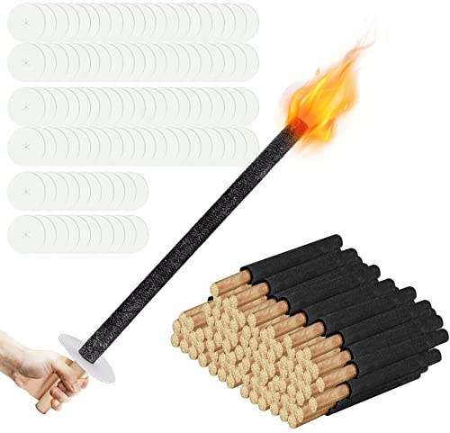 Gimisgu Lot de 50 torches de jardin en cire naturelle de qualité supérieure - Temps de combustion : 45 min - Cire naturelle avec poignée longue - Torche de jardin pour randonnée en plein air