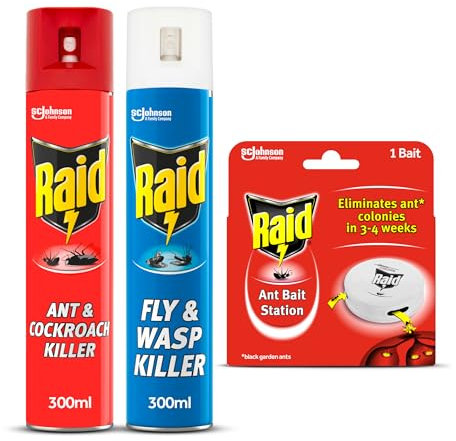 Raid Total Insect Killer Pack, Protect Against Flying and Crawling Insects, Fast and Long Lasting Action, Pack of 3