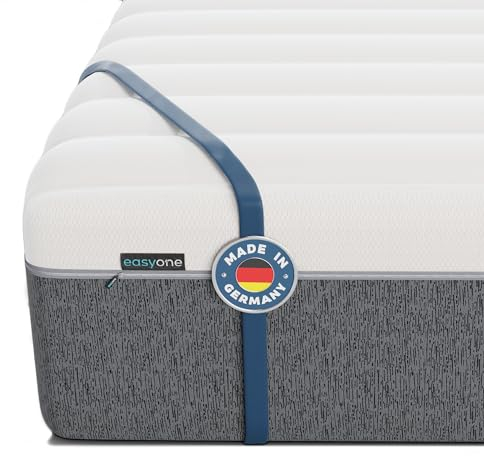BMM Matratze 140x200 cm easyone H3 mittelfest/Boxspring 5-Schicht-Hybrid-System/Taschenfederkern trifft Schaumstoff/ergonomische 7 Zonen Matratze Höhe 22 cm/Matratzen Made in Germany