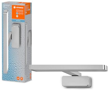 Ledvance Badezimmer Spegielleuchte mit Click-CCT Funktion, 7W, chromfarben, 400mm Länge, Lichtfarbe per Klick von warmweiß auf kaltweiß änderbar (3000 + 4000K), für Feuchträume geeignet (IP44)