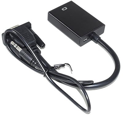 WOFASHPURET Adattatore Vga Con Audio Convertitore Per Pc Laptop Tv e Proiettori Cavo Rame Privo Di Facile Da Usare e Portatile Nero