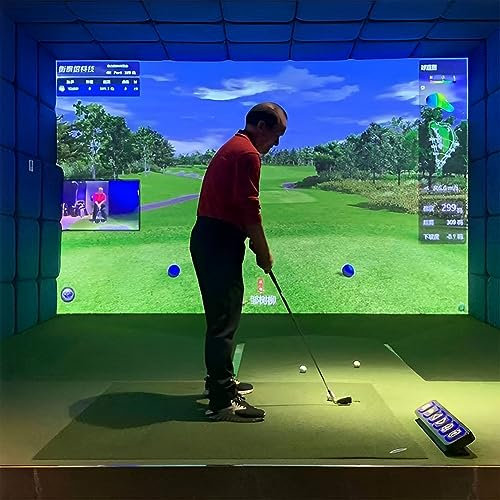 QUTBAG Verdickter Golfsimulator-Aufprallschirm, Golfsimulator-Projektionsschirm mit Ösen für das Golftraining, schlagfest, verdickt, langlebig, gepolstert, dämpfend 3m*2m/9.84ft*6.56ft
