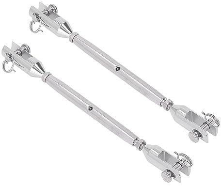 Tissting 2 Pcs Tensor Cuerda M5 Acero Inoxidable Tensor de Cable para Veleros Tensores de Alambre Pequeños para Toldos Veleros y Sombrillas