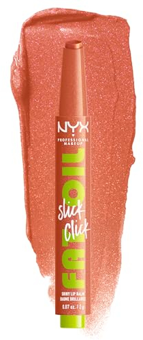 NYX Professional Makeup Lip Balm, A Hint of Colour, Infused with Oils for Long Lasting Hydration, Lightweight & Vegan Formula, Fat Oil Slick Click,Hits Different