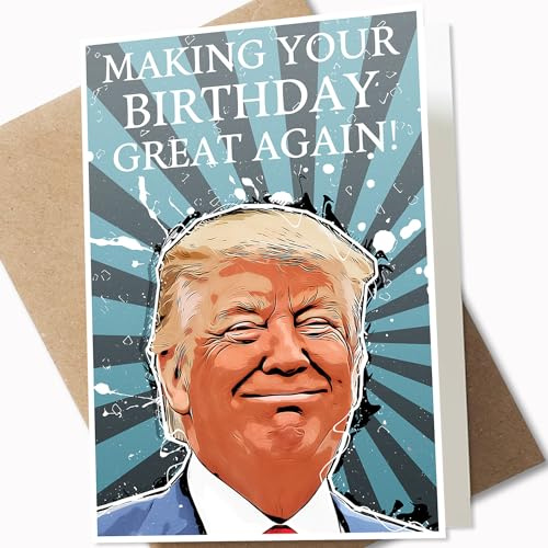 GIFTSFARM Trump Lustige Geburtstagskarte zum 40., 50., 60., 65., 70., 75., 80., Trump, Geburtstagsgeschenke für Frauen, Ihn, Männer, Trump-Merchandise-Artikel 2024 (12,7 x 17,8 cm Karte mit