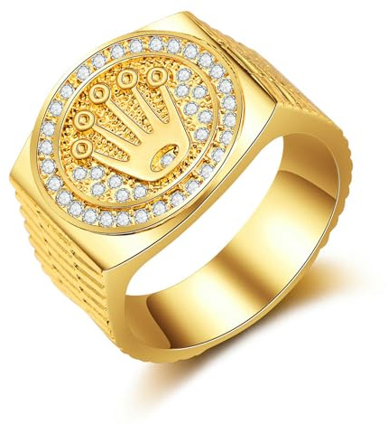 GleaMora Anillo de corona unisex de acero de titanio Anillo personalizado Anillo de hip hop de estilo Joyería de moda simple Regalo de fiesta de lujo ligero