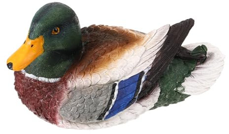 CANIGHT Faux Duck Miniatur Figurine Für Garten Teich Balkon Schwimmende Deko-Ente Resin Realistisch Und Wetterfest Für Gartenlandschaften Und Aquarien