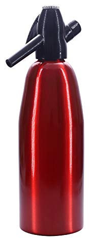 Soda Siphon Maker DIY Home Bar Beer and Juice Soda Water Maker with Steel Bottle Red Color