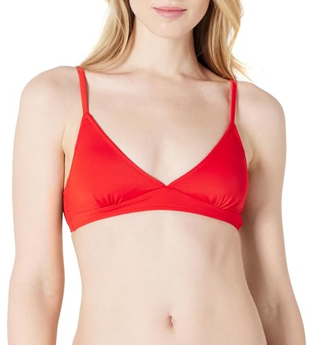 Amazon Essentials Haut de Maillot de Bain Bikini Classique Soutien Léger Femme, Rouge Coquelicot Vif, 38