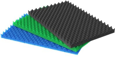 Pawfly 3 Pack Aquarium Filter Media Pad for Fish Tank Filters Aquarium Filter Media Sponge Filter Floss for Sumps Ponds Hydroponics Fine Medium Coarse Foam Floss for Water Filtration, 45cm L x 28cm W