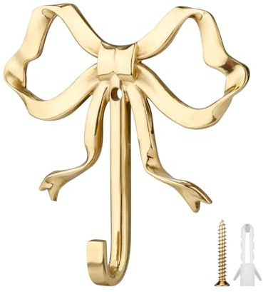 Wall Hook Vintage Brass Purse Hanger Holder Coat Rack for Hanging Coats Keys Hats Towels Bags Umbrella 6.7x6.6cm
