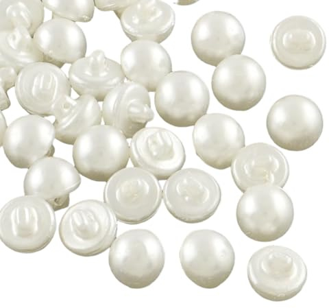 CABODYALS 12mm 100 Stück 1 Löcher Beige Kunstperlenknöpfe Runde Knöpfe Aus Kunstharz Mit Schaft Kleine Weiße Acrylknöpfe In Großpackung Zum Nähen Basteln Hochzeitsdekorationen Schmuck Kleider DIY Zub