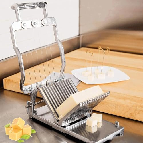 Commercial Cheese Slicer, 10mm/20mm Knife Board, Stainless Steel Wire Cheese Cutter, Butter Cutting Board Machine, Making Dessert Blade,​ Kitchen Cooking Baking Tool