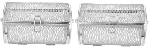 BESPORTBLE 2pcs Stainless Steel Rotisserie Grill Rotisserie Roaster Basket Replacement Rotatable Heating Oven Cage for Grill Vegetable Basket and