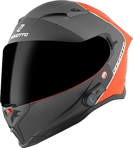 Bogotto H153 BT SPN Bluetooth Helm, schwarz matt/orange, M
