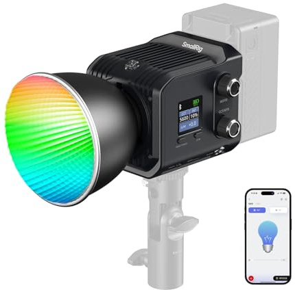 SMALLRIG RC 100C RGBWW LED Video Light 100W Mini COB,12 Effects 2700-10000K | With App Control, Handheld Spotlight CRI 96+/TLCI 98+, 11000Lux/1m, Lite Version Ink Blue - 5377