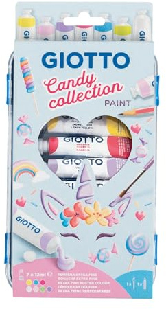 GIOTTO Paint Candy Collection 7 x 12 ml + 1 Pinsel + 1 Bleistift