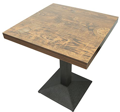 Belfoyer Küchentisch 60x60x75 cm, Kleiner Esstisch Quadratisch aus Holz und Metall, Bartisch Stehtisch Bistrotisch für Küche, Wohnzimmer, Balkon, Esszimmer oder Café(WX18202)