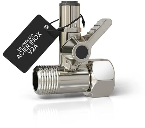 smardy Absperrventil Edelstahl Absperrhahn Push Fitting Adapter T-Stück 3/8x3/8x1/4 zum Anschluss von 2 Geräten für SbS Kühlschrank Osmoseanlage Wasserfilter, Wasseranschlussadapter mit Dichtung