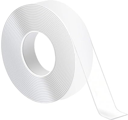 Xahpower 3 Metros Cinta Doble Cara Extrafuerte, Removible, Sin Dejar Rastro, Reutilizable, Cinta Adhesiva Nano Transparente para Montaje en Pared, Alfombra, Coche, Hogar, Cocina (300 * 3 * 0.1 CM)
