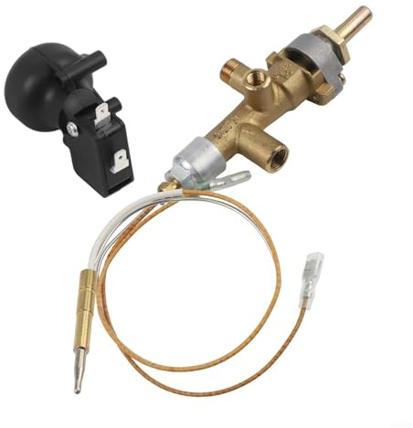 Yuanpgky Kit de reparación de gas para calentador de patio, sonda termopar e interruptor de seguridad de inclinación para protección contra llamas, compatible con estilo cúpula, mesa y gas exterior de