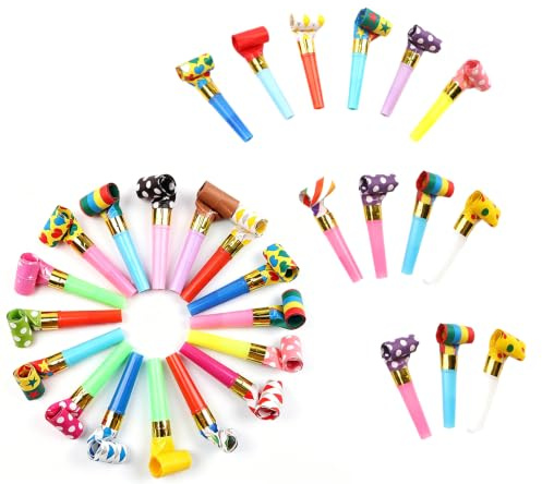 30Pcs Party Blowers, Poppers Trumpets, Noisemakers for Wedding Christmas