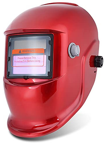 Auto Darkening Welding Mask Solar Powered with Adjustable Grind Mode, DIN 9/13 Shade LCD Display Welding Helmet, 5 Replacement Lenses for Professional Welding Safety