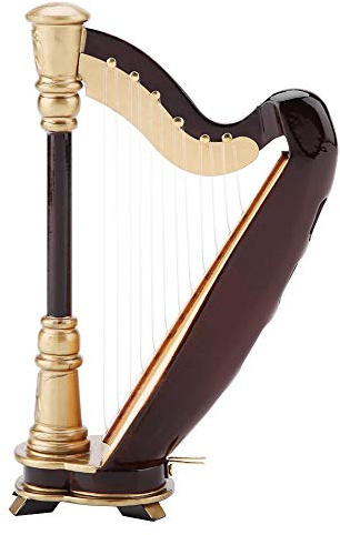 Hakeeta The Harp Model, the Mini Wooden Harp Instrument Model with a Beautiful Gift Box, for Ornaments and Gifts.