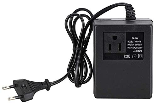 Fafeicy Adattatore per Presa di Corrente, Riduttore di Tensione Convertitore di Tensione da 300 W 220 V a 110 V, per Dispositivi Elettrici Tipo, 50 Hz / 60 Hz(EU Plug)