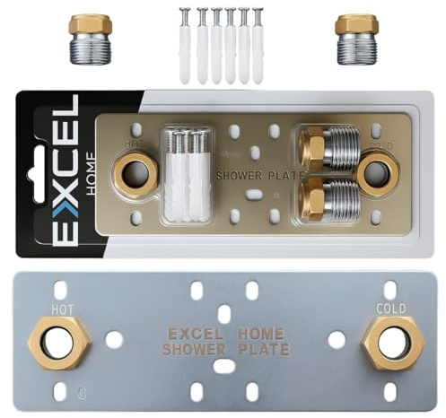 Easy Shower Fixing Plate System | Strong & Leak-Free Valve Connection | for Thermostatic Bar Mixer | Durable, Corrosion-Resistant, Quick & Easy Installation Shower Plate (Single)