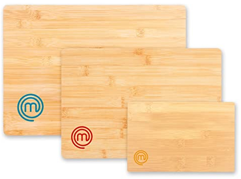 MasterChef Taglieri Legno, Set Tagliere Cucina in Bamboo, Grande, Medio y Piccolo, Antibatterico, Accessori Cucina alta Qualita Perfetto per Pane, Salami, Aperitivo e Impastare
