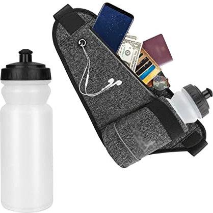 MYSUNBAR Trinkgürtel Laufen Hydration Band mit Wasser Flaschen, Hüfttasche zum Joggen, Wandern, Radfahren - Fanny Pack für Sport,
