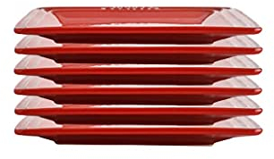 Vajilla Cocina Platos llanos Platos cuadrados de cerámica con esmalte reactivo Plato para bistec Apto para horno y lavavajillas Comedor (Color : Yellow×6, Size : 10in) little surprise