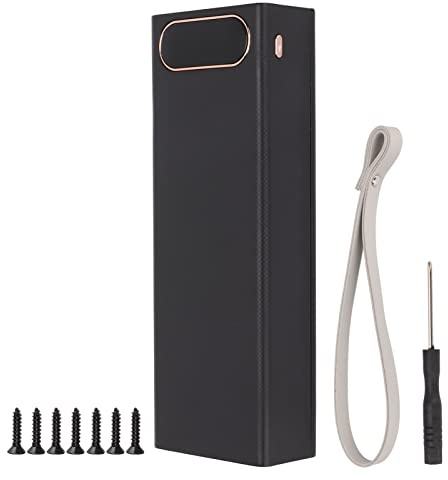 Scatola di Alimentazione Fai-da-te, 22,5 W 20 Sezioni Caricabatteria Micro Type C Power Bank a Ricarica Rapida con Display LCD, Kit Custodia di Alimentazione Mobile (Nero)