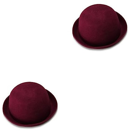 GALPADA 2stücke Damen Roll-up Brim Wollhut Mit Schleife Modischer Dome Hat Für Herbst Und Frühling Weinrot Atmungsaktives Material Vielseitig Kombinierbar Für Alltag Und Besondere
