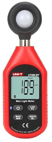 UNI-T UT383BT Mini Light Meters with Certificates: CE, UKCA 200,000 LUX Digital Luxmeter Luminance Lux Fc Test Max Min Illuminometers Photometer