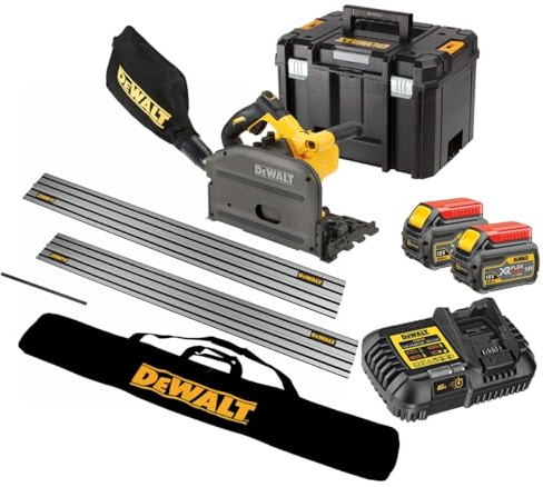 DEWALT DCS520T2 54v XR FLEXVOLT Cordless Plunge Saw - 2x6.0ah + 2 Guide Rails ++