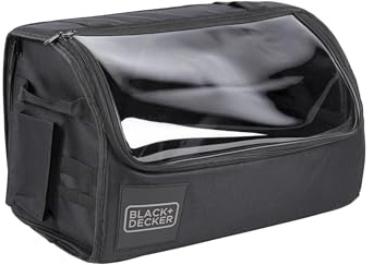 BLACK+DECKER Kofferraum Organizer - Kofferraumtasche mit transparentem Deckel - 2 Haupt- und mehrere Seitentaschen - Anti-Rutsch-Oberfläche - Polyester - Schwarz