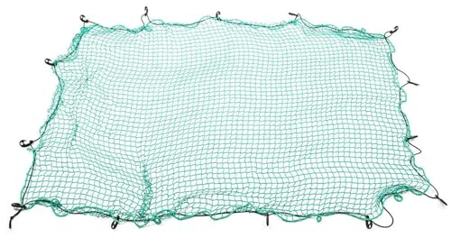 Anhängernetz,Netz für Anhänger 2 x 3m Anhänger Netz, Ladungssicherungsnetz Ballfangnetz Gepäcknetz,Abdecknetz für Anhänger 15 Stück Haken Netz mit umlaufendem Gummiband zur Ladungssicherung