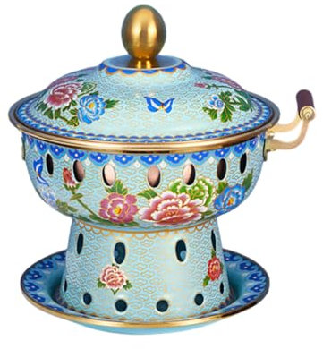 OYWEHECE Einzelne Person, Kleiner Kupfertopf, Alter Pekinger Kleiner Dicker Kuh-Hot Pot, Chinesischer Traditioneller Cloisonné-Hot Pot, Kommerzieller Alkoholanteil, Roter Kupfer-Hot Pot,F