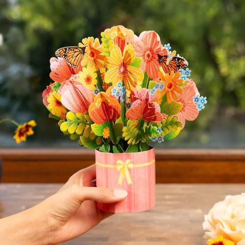 papercrush® Pop-Up Blumenstrauß Wildblumen - 3D Glückwunschkarte zum Geburtstag für Frauen (Partnerin, Mama, Tochter oder Oma), Gute Besserung, Dankeskarte mit Blumenmotiv für Erzieherin und Lehrerin