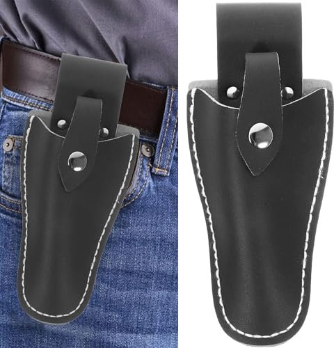 Secateurs Holster, Tool Belt Pouch, Durable Leather Sheath Pouch Holder, Gardening Tools Holster Belt Case, for Garden Pruning Pliers Shears Secateurs Scissors Gift for Dad Husband Boyfriend Black