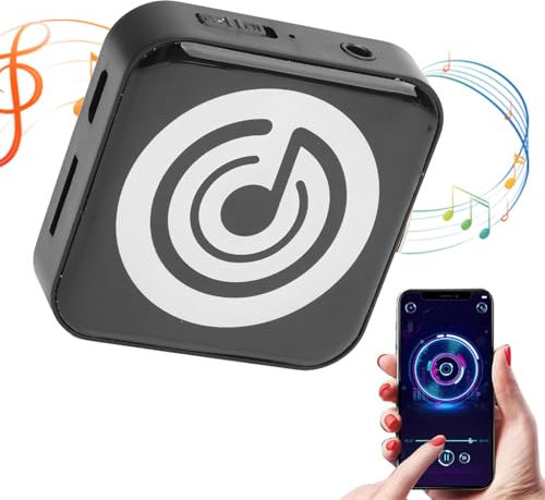 Lettore MP3 con Bluetooth, Lettore Musicale Portatile con Batteria da 180 MAh, Interfaccia Universale da 3,5 Mm, Supporta Schede di Memoria Fino a 32 GB (BLACK)