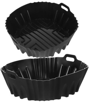 ROMISBABA 2piezas Bandeja De Silicona Reutilizable para Freidora Aire Cesta Antiadherente para Pan y Pasteles