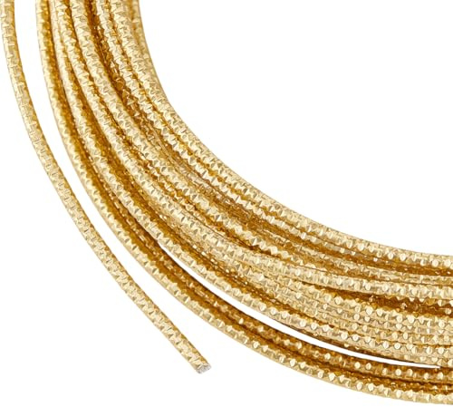 BENECREAT Filo di Alluminio Testurizzato Da 10m X 2mm, Filo di Alluminio Rotondo Tagliato A Diamante per La Creazione di Ornamenti e Perline per La Creazione di Gioielli Artigianali
