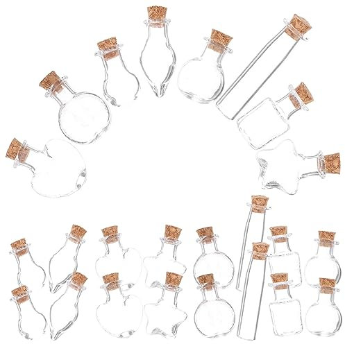 Alipis 48pièces Mini Bouteilles avec Bouchons Liège Décoratives Transparente pour Mariage Et
