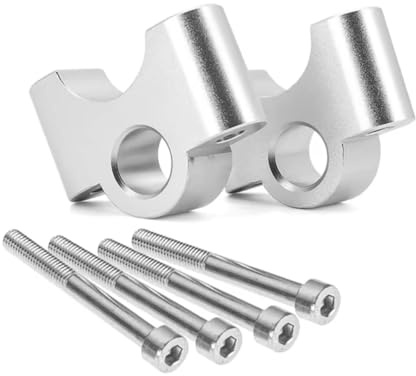 Torretas Manillar Moto Para R1250RT 2021- 32MM Elevador De Manillar De Motocicleta Aumento Del Volante Abrazadera De Barra Mango Adaptador Extensión Abrazadera De Elevación Manillar Motocicleta(Silver